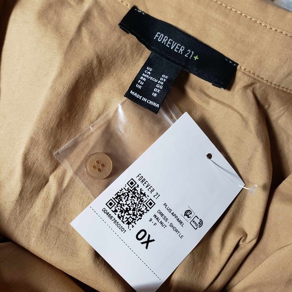 Forever 21 Plus 0X Walnut Brown Long Sleeve Dress NWT - Picture 7 of 8